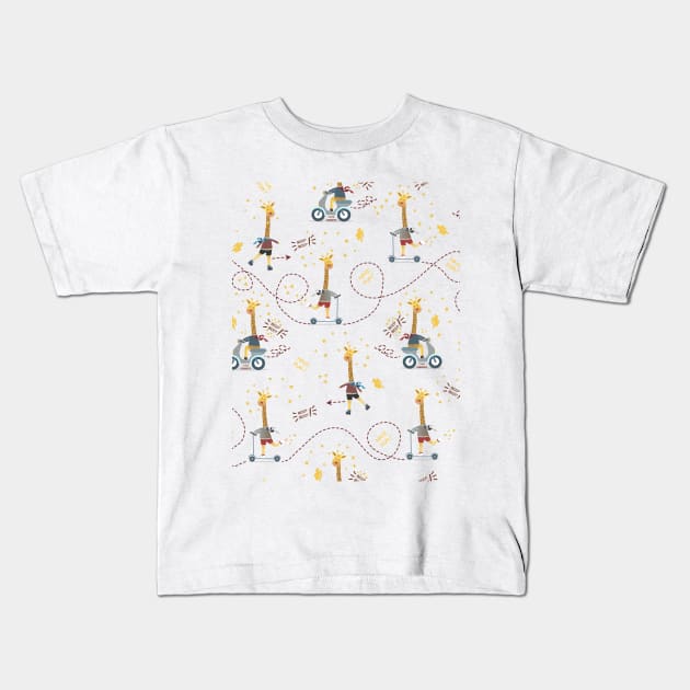 Cool giraffe transparent background Kids T-Shirt by Arch4Design
